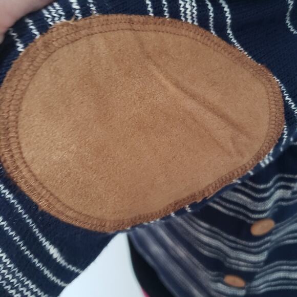 Mine by Anthropologie Blue and White Striped Button High Low Tunic Top Small - Picture 6 of 11